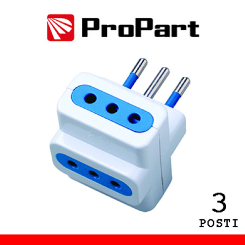 Adattatore triplo 3pos 10A spina10A polybag